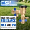 1" 720A Pressure Vacuum Breaker Assembly, Brass Backflow Preventer Valve
