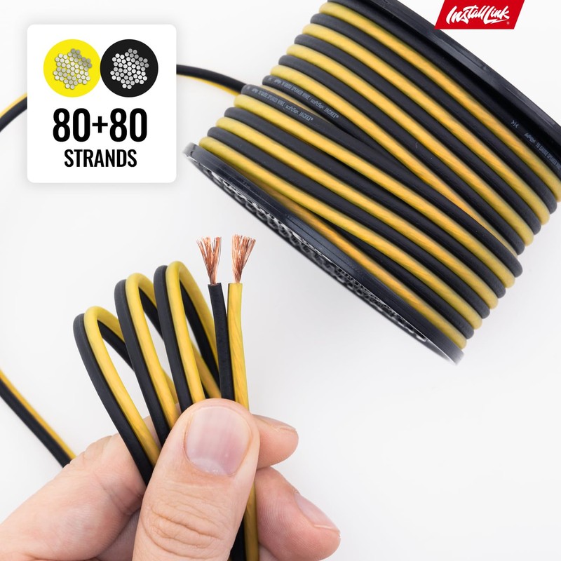 Install Link 16 AWG Gauge Speaker Wire Cable (30 Feet)