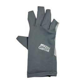 Abu Garcia Sunblock Palmless Gloves, Gray, Medium