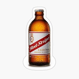Red Stripe Cold Lager Beer Bottle Sticker - Sticker Graphic - Auto, Wall, Laptop, Cell, Truck Sticker for Windows, Cars, Trucks