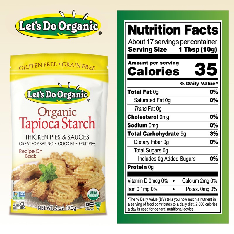 Let's Do Organic Tapioca Starch - Cornstarch Replacement, Thickening Agent,