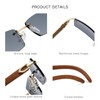 LumiSyne Square Rimless Sunglasses, Men's, Women's, Wooden Frame, Clear, Gradient