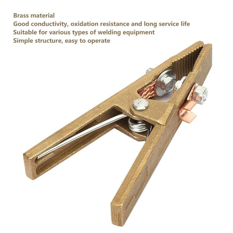 Welding Ground Clamp, 260/300/500A Brass A Shape Earth Clamp for