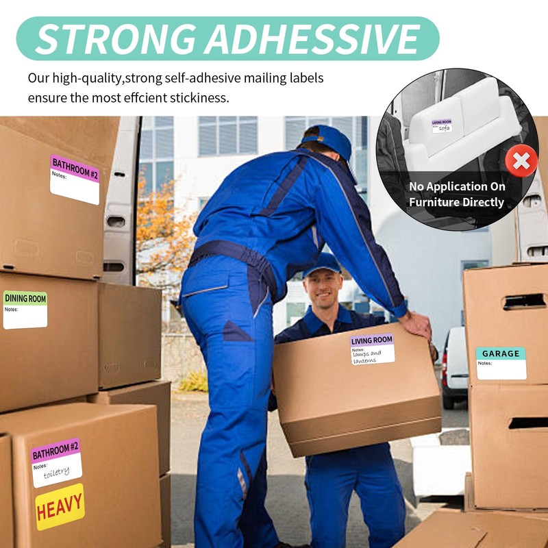 600 PCS 20 Designs 3 x 2" Large Home Moving