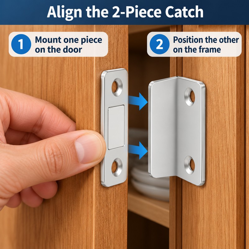 Invisible Magnetic Door Catch Latch for Cabinets – Discreet Door