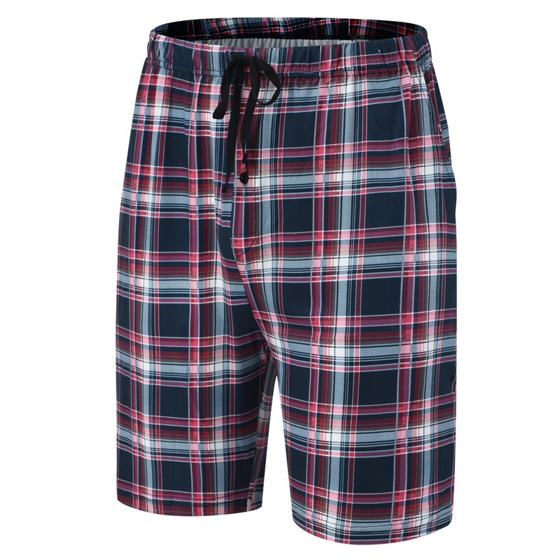 MoFiz Men's Plaid Pajama Shorts Soft Sleep Shorts Stretchy Lounge