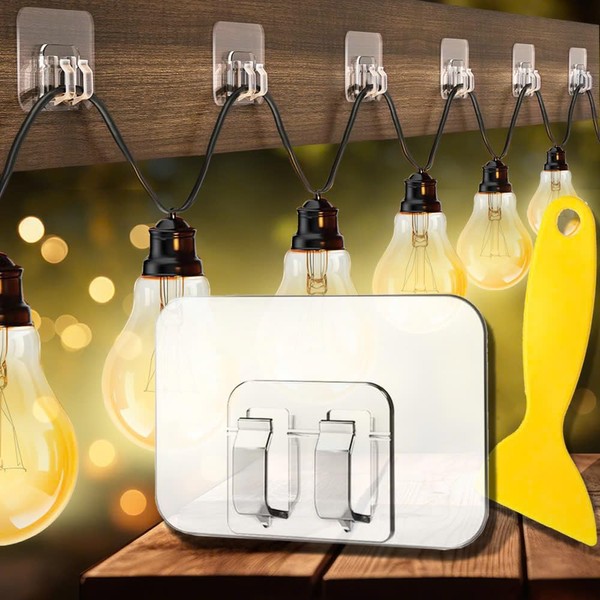 100 Pcs Hooks for Outdoor String Lights - Outdoor String