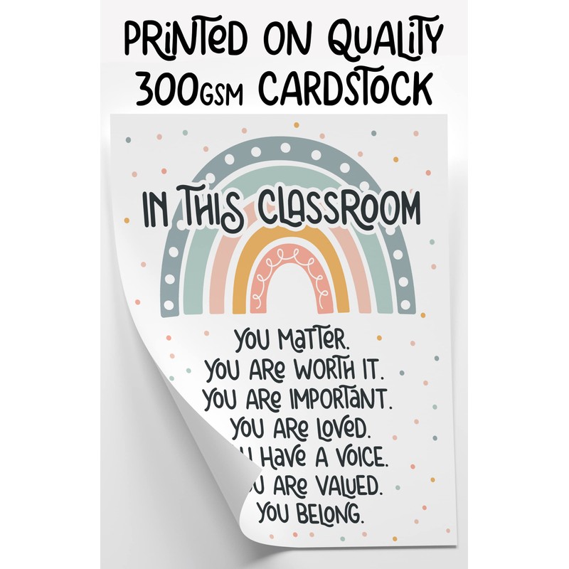 HoneyKICK Boho Rainbow Classroom Decor - 11 x 14 -