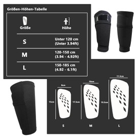FIBOGOUP 2 Pair Football Shin Guards Kids Adults include Sleeves with Optimized Insert Pocket,Children's Shin Pads Boys Girls -Breathable and lightweight (Black + White-S)