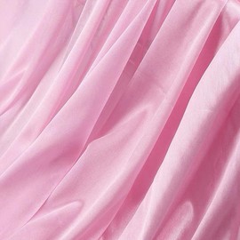 Pink Fabric by The Yard, Ice Drapery Fabric Silky Shiny Lining Fabric, Micro-Elastic Valance Swag Draping Fabric for Wedding Draping Backdrop Decorations, Crafts Sewing DIY (Pink, 10 Yards)