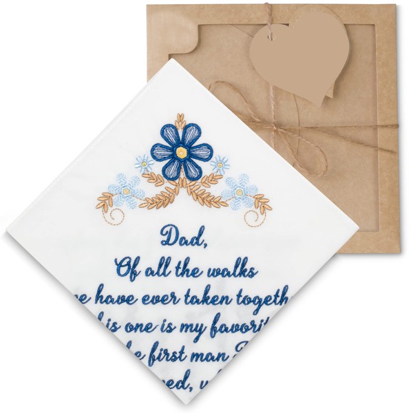 W&F GIFT Father Of The Bride Wedding Handkerchief for Dad from Daughter, Wedding for Parents.