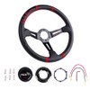RASTP Universal Racing Steering Wheel,Deep Dish Steering Wheel Leather Embroidery