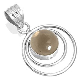Jeweloporium 925 Silver Pendant for Women Brown Smoky Topaz Stone Vintage Silver Pendant Necklace New Year Gift Solitaire Jewelry