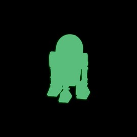 Star Inspired Movie Character Space R2d2 Style 2 Glow in The Dark Sticker Decal for Phone Tablet Laptop Car Truck Window | 4" Sticker | Green