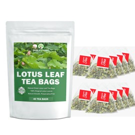 100% Natural Lotus Leaf Tea Bag, 40 Teabags, Pure Lotus Herbal Tea, No Additives, No Gmo