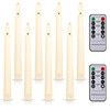 FPOO 8PCS Flameless Flickering Taper Candles with 2 Remote Control