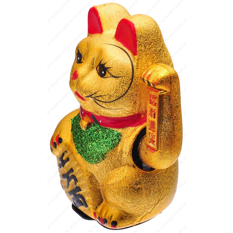 M.V. Trading MCAT103V Beckoning Ceramic Maneki Neko Lucky Cat, 11-Inches
