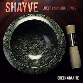ShayVe - Cuenco de afeitar para jabón y crema de afeitar, cuenco de afeitar de mármol para jabón y crema, exquisito kit de afeitado húmedo con aislami