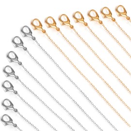 YBEATY 40 Pack Necklace Chains Bulk Gold and Silver Plated DIY Cable Link Chains for DIY Jewelry Making Supplies Jewelry Making Accessories (19 Inches)