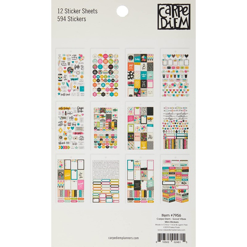 Simple Stories 7956 Carpe Diem Good Vibes Mini Stickers, Multi-Colour