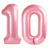 40 Inch Pearlescent Pink Number 10 Balloon Number 10 Balloon 40 Inch, 10th Birthday Party Decorations for Boy or Girl Huge Mylar Anniversary Party Supplies