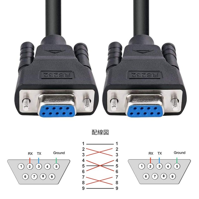 DTECH RS232C Serial Cable 1.5m Crossover Cable Null Modem Cable