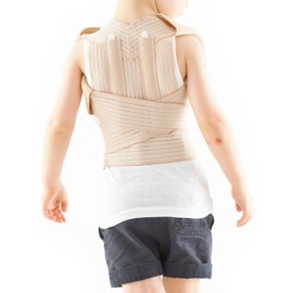 Neo-G Kids Clavicle Brace - Beige - Medical Grade Quality, pre/post operative aid HELPS with early juvenile kyphosis, rounded or slumped shoulders, provides additional back support - ONE SIZE Unisex
