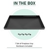 Flehomo Adjustable Fireplace Tray, Expandable Ash Pan for Ash Collection,