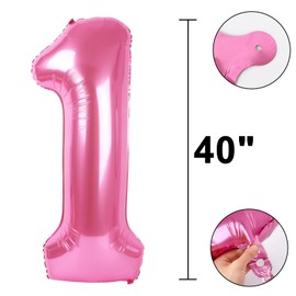 40 Inch Pink Number 19 Digital Balloon,Jumbo Mylar Foil Helium Balloon for 19 Balloons for Birthday Party,Wedding Anniversary Party Decorations