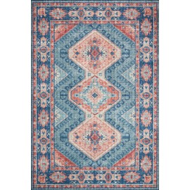 Loloi II Skye Collection SKY-03 Turquoise/Terracotta 2'-6" x 7'-6" Runner Rug