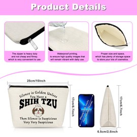 Dog Mom Gift for Women Cosmetic Bag Shih Tzu Gift Dog for Pet Lovers Farts Mom Owners Shih Tzu Gifts for Women Puppy Animal Enthusiasts Christmas Valentine Present for Sister Her Friend Cosmetic Bag