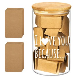 LAIAME Reasons Why I Love You Jar with 100 Note Cards,Birthday Gift Long Distance Relationship Gift for Boyfriend Girlfriend Him Her,Anniversary Couple Gifts for Wife Husband,Gratitude Jar for Mom Dad