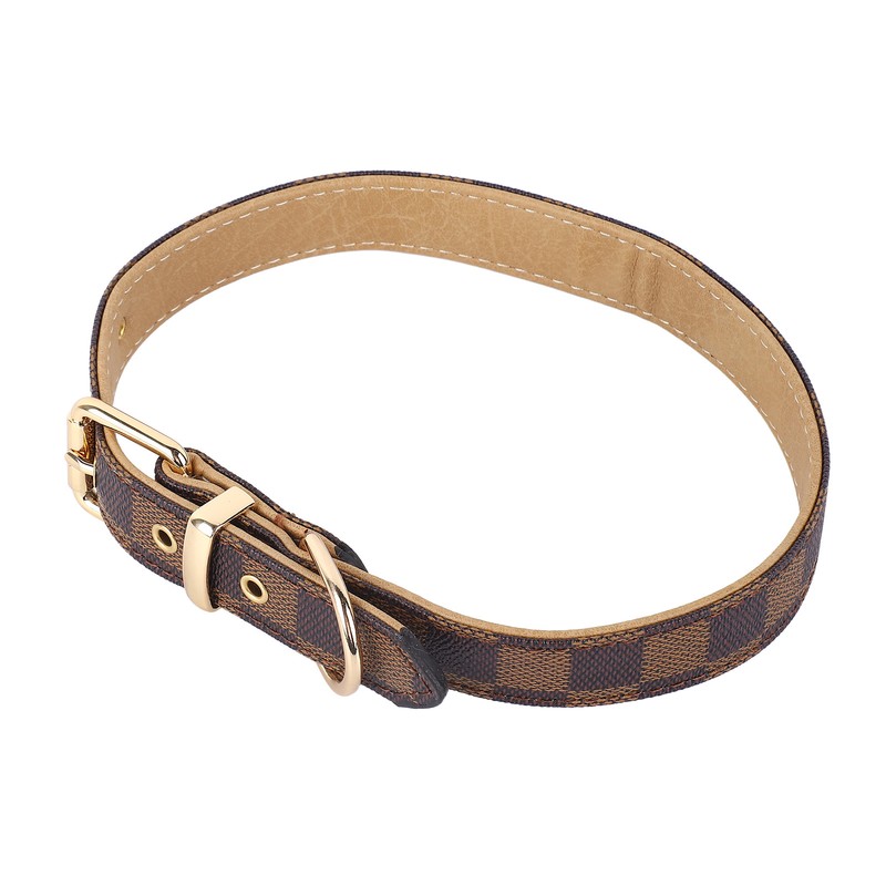 Dog Collar Durable Soft Stylish Plaid Pattern Dog Collar Adjustable