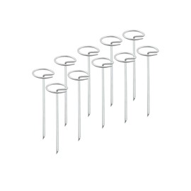 50 Pack 6-Inch Heavy-Duty Galvanized Alloy G-Shape Landscape Stakes - Thick 3mm Circle Top Pins for Garden Fabric, Weed Barrier, Tent & Outdoor Lawn, More Holding Power Than U-Shape Landscape Pins