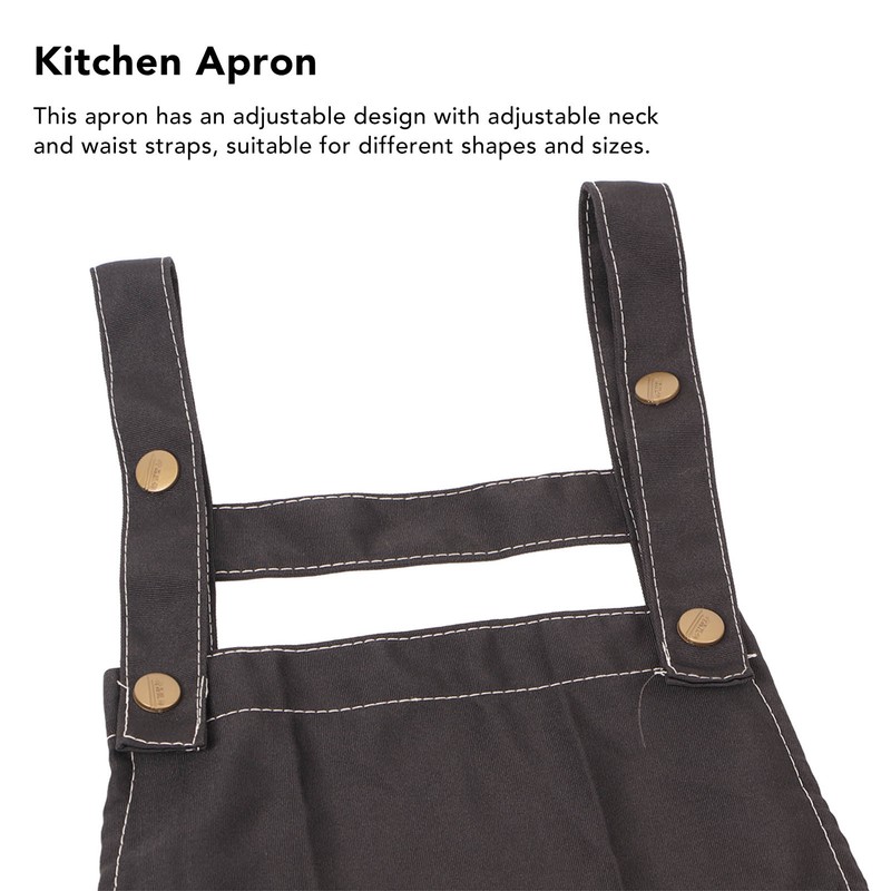 2 Pcs Black Cotton Apron Kitchen Breathable Oil Resistant Apron