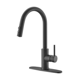 RULIA Matte Black Kitchen Faucet, Black Faucet, Kitchen Sink Faucet, Pull-Down Kitchen Faucets, Bar Kitchen Faucet, Stainless Steel, Sink Faucet, RB1031