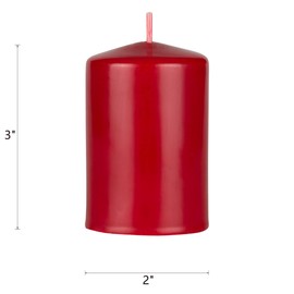 Mega Candles 1 pc Unscented Solid Dome Top Red Pillar Candles, Hand Dipped Overlay Wax Candle 2 Inch x 3 Inch, Home Décor, Spas, Weddings, Celebrations, Party, Events, Memorials, Vigils, Prayers