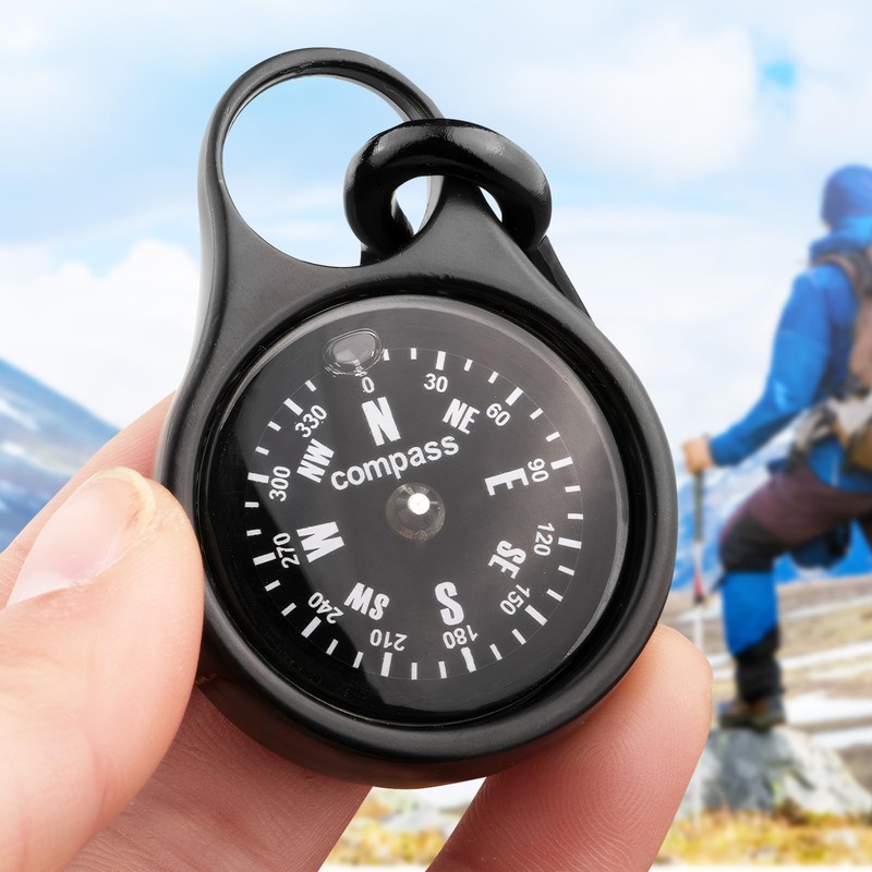 Compass with Carabiner Hook, Pocket Compass Key Holder with Compass