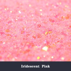 ANGXILIN Holographic Chunky Glitter, 190g/6.7oz Chunky and Fine Mixed Craft Glitter, Bulk Laser Sequin Glitter for Face Body Nail Art,Epoxy Resin Tumbler Jewelry Making Glitter (IRI Pink)