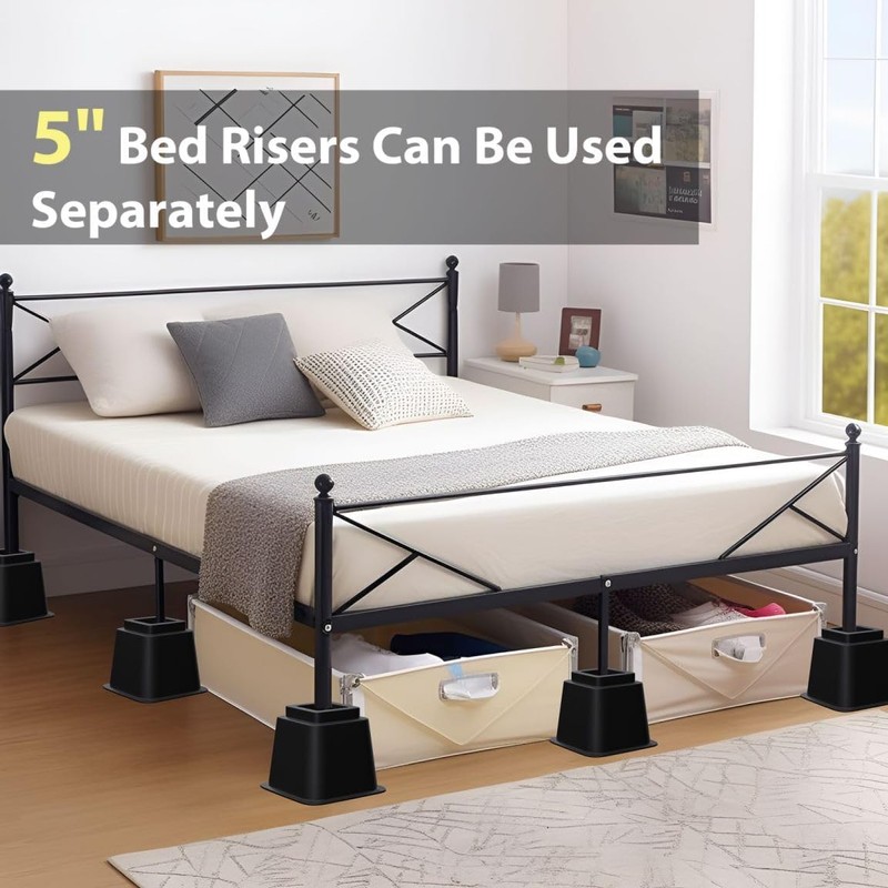 TomGear Bed Risers 8 inch, Heavy Duty Bed Lifts in
