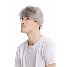 Wig Me Up – GFW1169 51 Men Wig Men Short Youthful and Casual Wild Stormy Aufgestylt Shaggy Fashionable Grey Light Grey