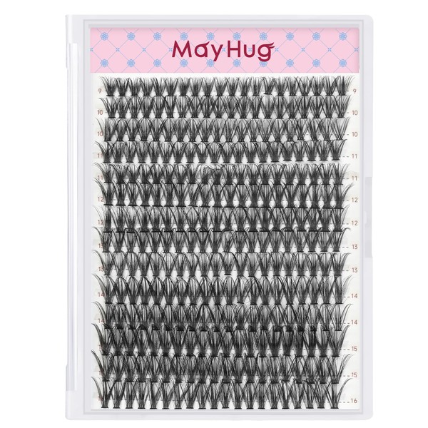 Mayhug Cluster Lashes D Curl Individual Lashes 280pcs Lash Clusters