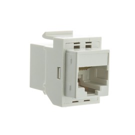 CableWholesale Cat5e Keystone Inline Coupler, RJ45 Female to Female Connector, White