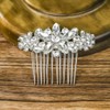 BERYUAN Bridal Flower Rhinestone Crystal Hair Comb Handmade Rhinestone Crystal