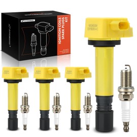 A-Premium (Yellow) Set of 8 Ignition Coil Pack and Iridium Spark Plugs Compatible with Honda Civic 2006-2011, 1.8L, Replace# 30520RNAA01