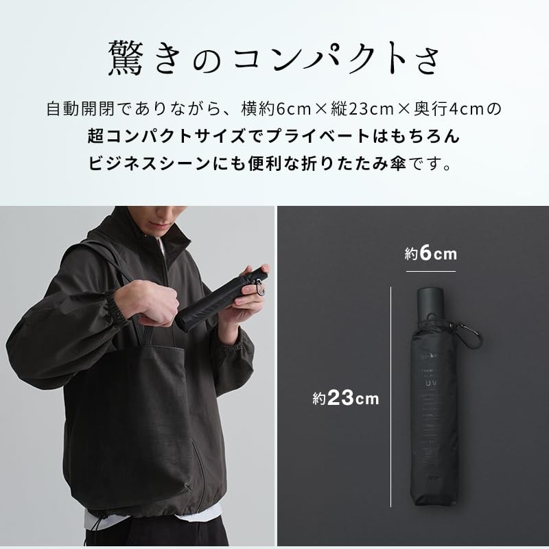 Wpc. go-koh Light Shading Compact Auto Open and Close Black