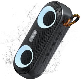 Bluetooth Speaker with IPX6 Waterproof, 20W Stereo Sound, Bluetooth 5.4 and True Wireless Stereo (TWS) Pairing, Wireless Portable Design, LED Light, and 6-Hour Playtime for Outdoors, Travel