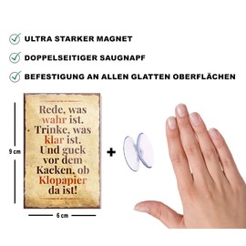 schilderkreis24 Funny Saying "Rede was Wahr ist" Magnet Toilet Decoration Fridge Magnet Humour Gift Idea Birthday Christmas 9 x 6 cm
