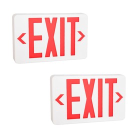 RUN BISON Emergency Exit Light with 90 Minutes Back-Up Battery, 120-277 Voltage, Wall Mount, Hard Wired, LED Exit Signs With Battery Backup, UL Listed - 2PK (MMJ-30 2PK)