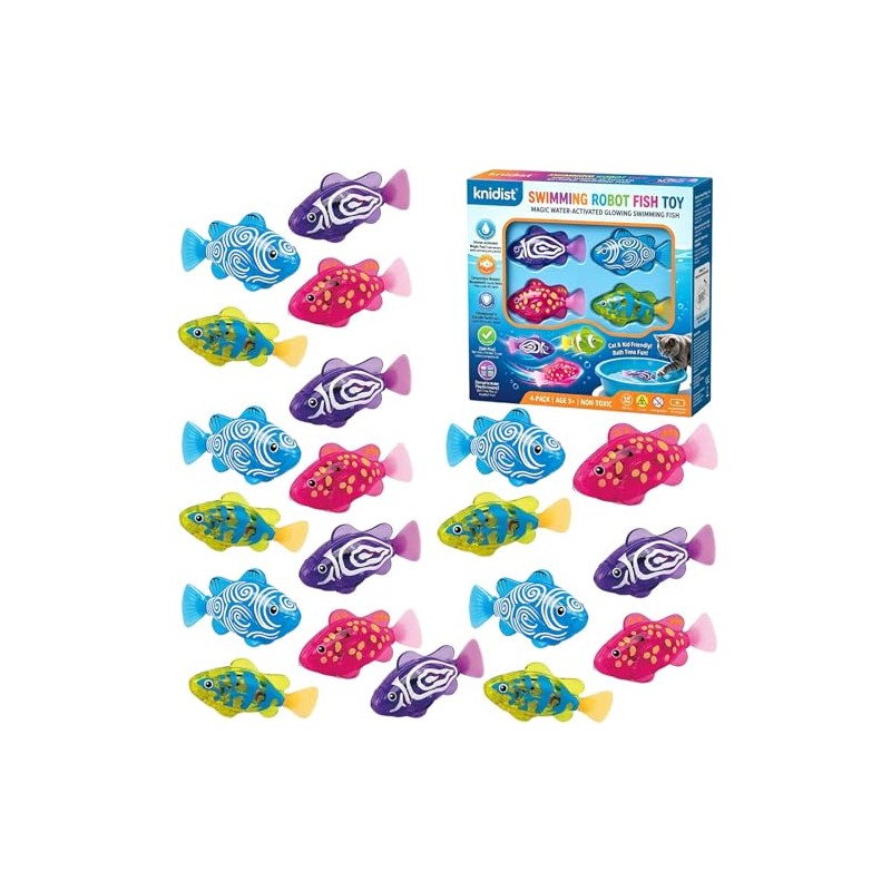 Swimming Robot Fish Water Activated LED Light Up Automatic Interactive